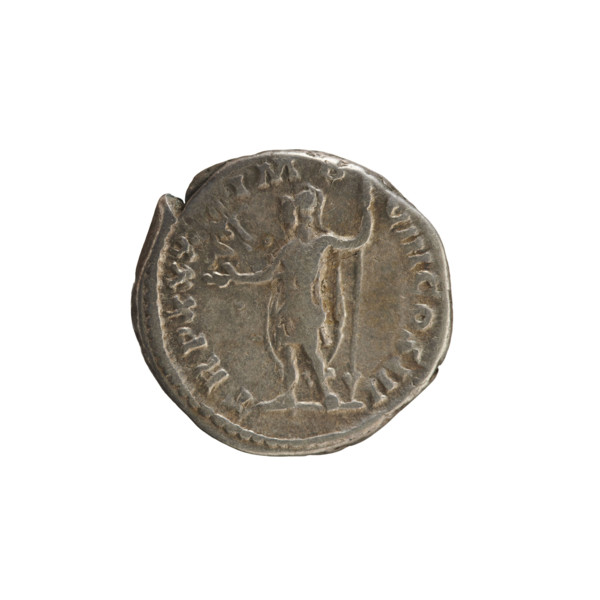 Denarius, Marcus Aurelius (121–180; Roman emperor 161–180). Obverse: Bust of Marcus Aurelius