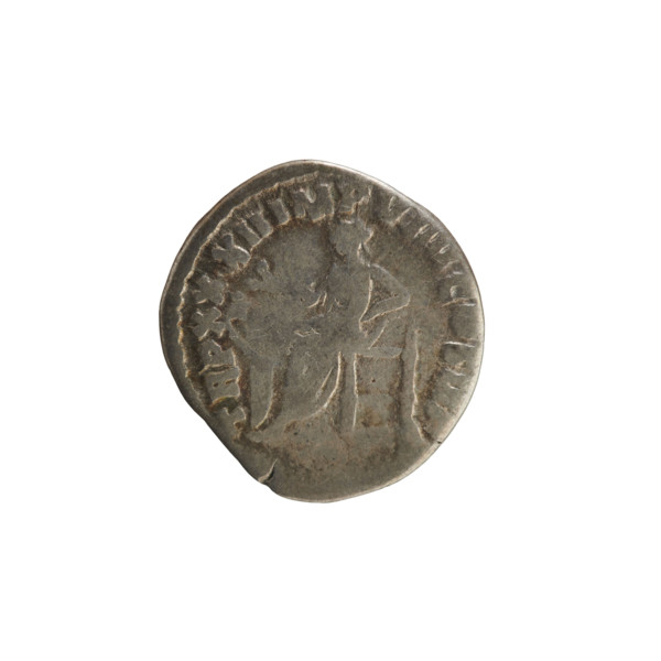 Denarius, Marcus Aurelius (121–180; Roman emperor 161–180). Obverse: Head of Marcus Aurelius with a