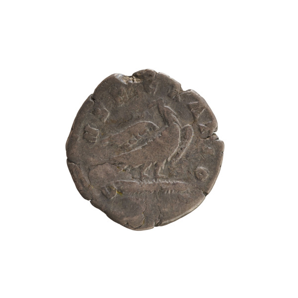 Denarius, posthumous issue of Marcus Aurelius (121–180) and Commodus (161–192). Obverse: Head of