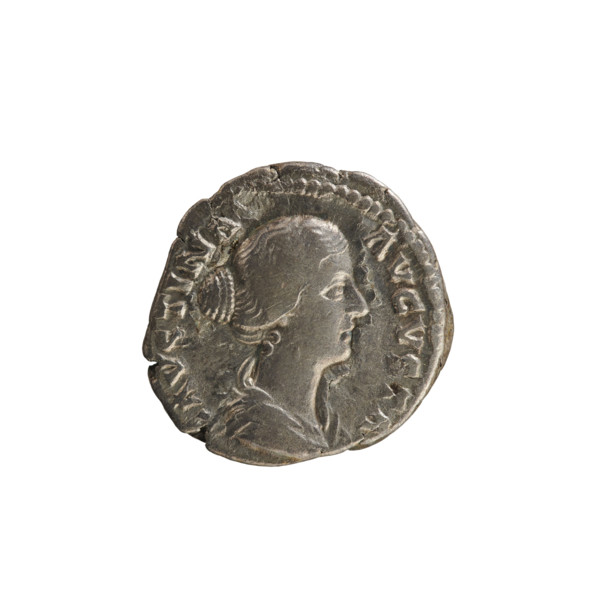 Denarius, Marcus Aurelius (121–180; Roman emperor 161–180). Obverse: Bust of Faustina the Younger