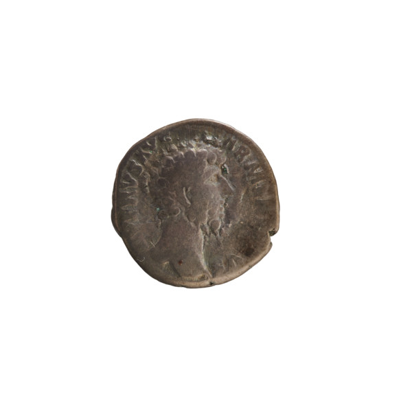 Denarius of Lucius Verus (130–169; Roman emperor 161–169). Obverse: Emperor's bust right, legend