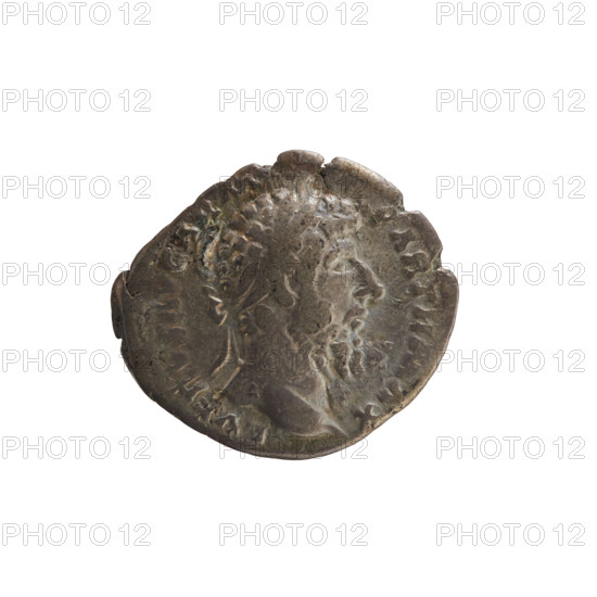 Denarius of Lucius Verus (130–169; Roman emperor 161–169). Obverse: Emperor's laureate head right;