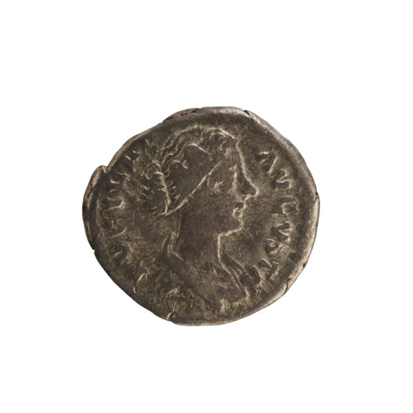 Denarius of Lucius Verus (130–169) and Lucilla (149–182), 164–169 CE. Obverse: Bust of Lucilla
