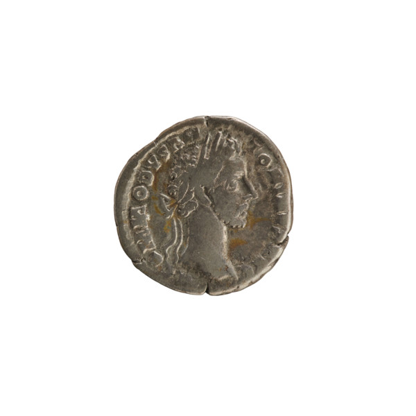 Denarius, Commodus (161–192; Roman emperor 177–192). Obverse: Emperor's head right, laurel wreath;