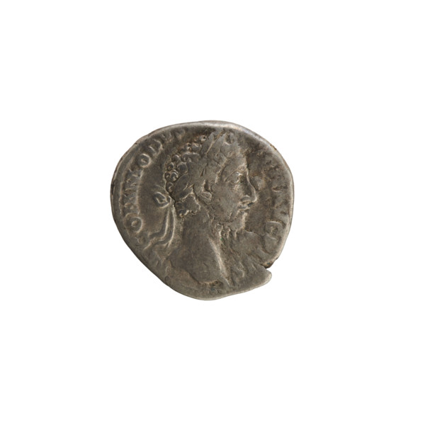 Denarius of Commodus (161–192; Roman emperor 177–192). Obverse: M COMMODVS TON AVG PIVS — head of