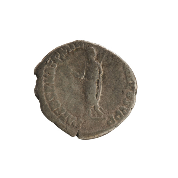 Denarius of Commodus (reigned 177–192). Roman silver coin (c. 186–187). Obverse: laureate bust of