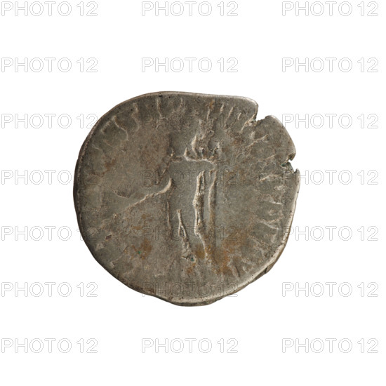 Denarius of Commodus (161–192 CE). Obverse: laureate, right-facing bust of the emperor; legend M