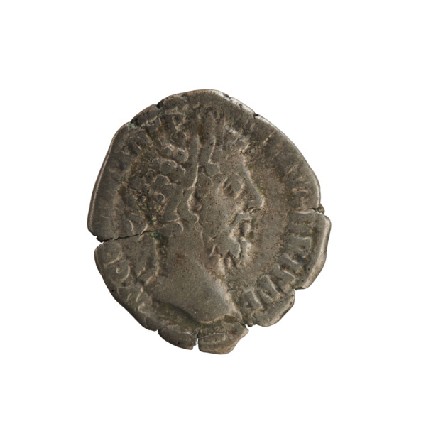 Denarius of Commodus (161–192; Roman emperor 177–192). Obverse: Emperor's head right, wearing a