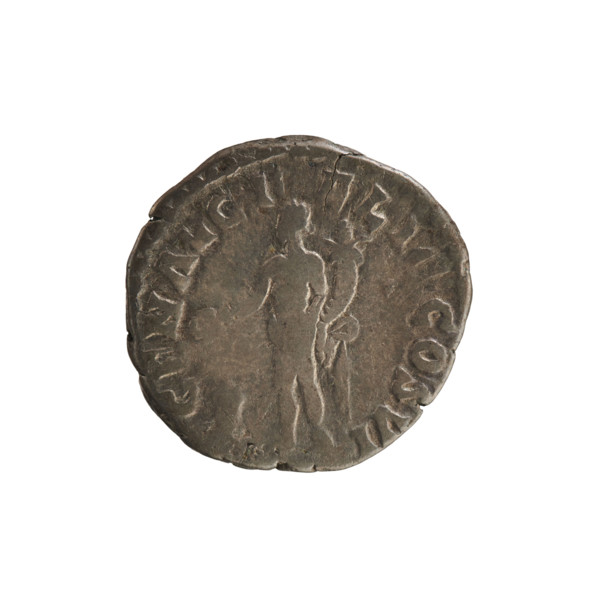 Denarius of Commodus (reign 177–192 CE), 190–191 CE. Obverse: laureate, right-facing bust of the