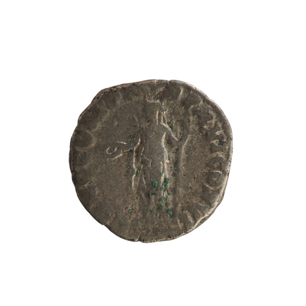 Denarius of Commodus (reign 177–192 CE). Obverse: laureate head of the emperor right, inscription