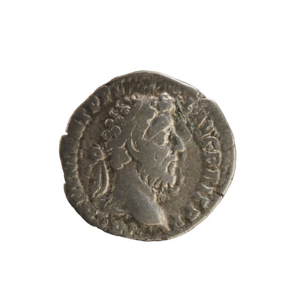 Denarius, Commodus (reigned 177–192). Obverse: Emperor's head right, wearing a laurel wreath;