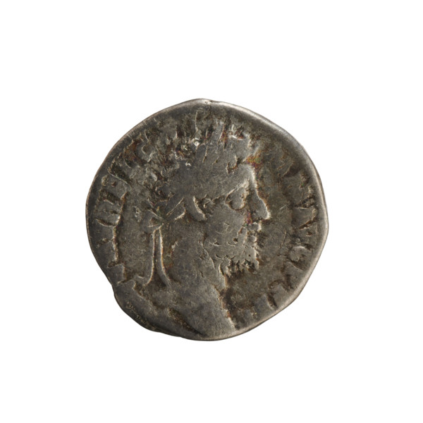 Denarius of Commodus (reigned 177–192). Obverse: laureate imperial bust right; legend L AVREL CO MM