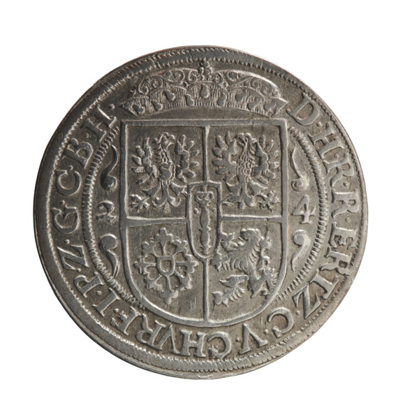 Obv. Bust facing right in mitre and electoral mantle. A sceptre in his right hand, the left resting