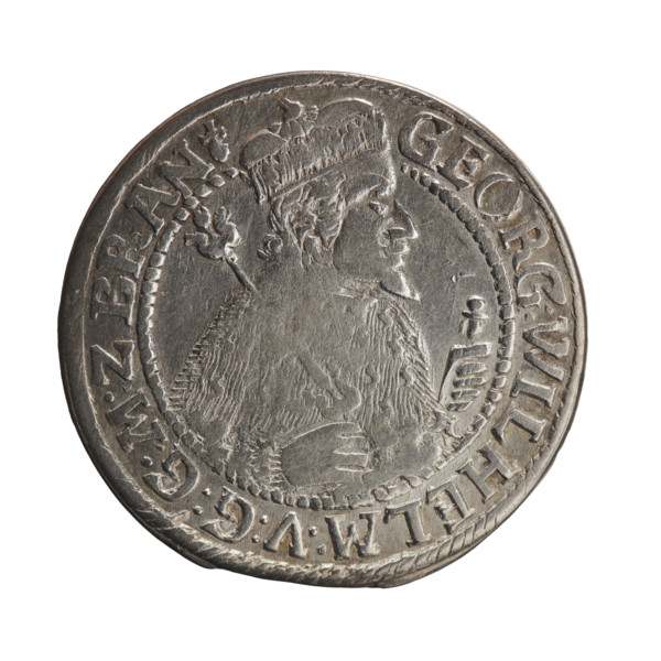 Obv. Bust facing right in mitre and electoral mantle. A sceptre in the right hand, the left resting