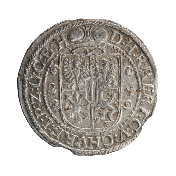 Obv. Bust facing right in mitre and electoral mantle. A sceptre in his right hand, the left resting