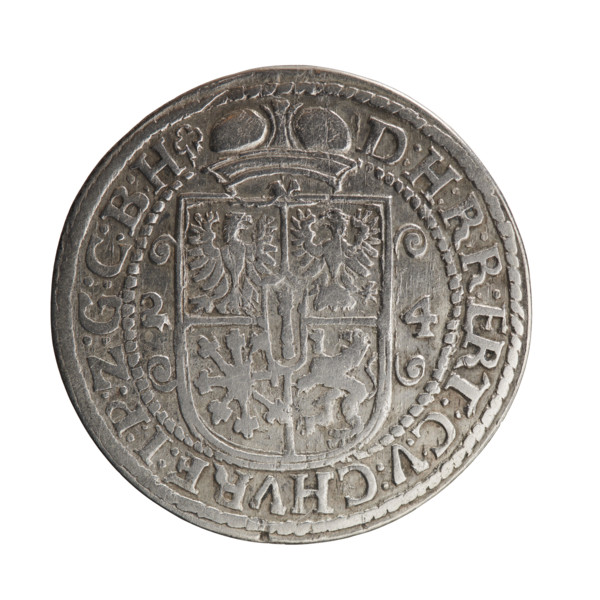 Obv. Bust facing right in mitre and electoral mantle. A sceptre in his right hand, the left resting