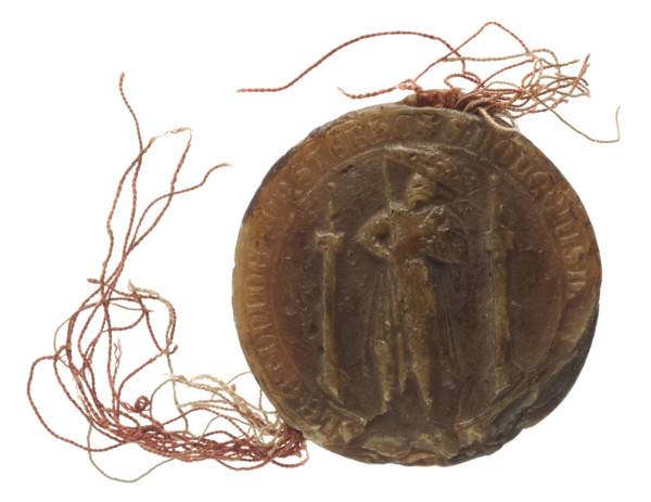 Round wax seal of Bolko II the Little (Duke of Jawor-Swidnica; 1326–1368). On-foot wax seal with