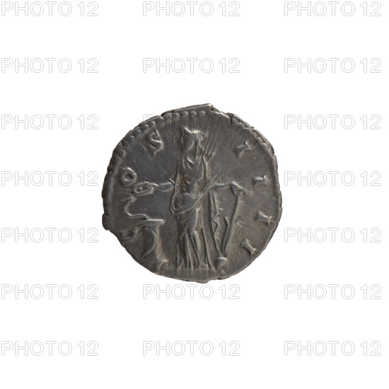 Denarius of Antoninus Pius (reigned 138–161), struck 148–149. Obverse: head of Antoninus Pius in a