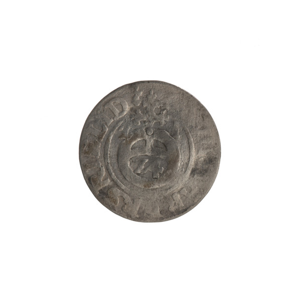 One-and-a-half, Ernest Pfahler, the hoard from Wislica (numism.), Obv. Royal orb with a cross with