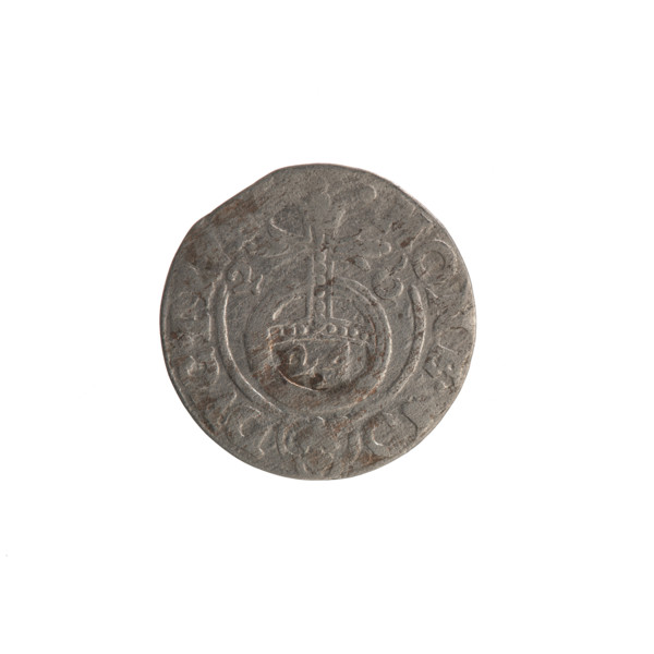 One-and-a-half coin, Ernest Pfahler; hoard from Wislica (numismatic). Obverse: under a ducal mitre