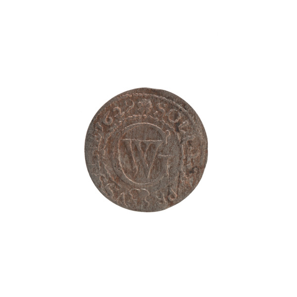 Szelag (1629), Ernest Pfahler. Obverse: Prussian eagle with crowned letter S on its chest; in rim
