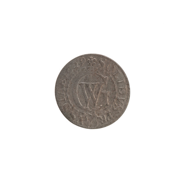 szelag by Ernest Pfahler, Wislica hoard (numism), Obv.: Prussian eagle bearing on its chest the