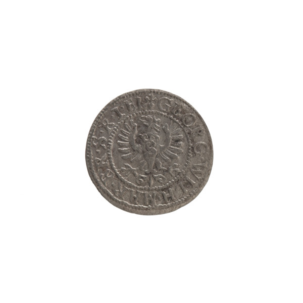 szelag by Ernest Pfahler, the Wislica hoard (numism). Obverse: Prussian eagle; on its chest the