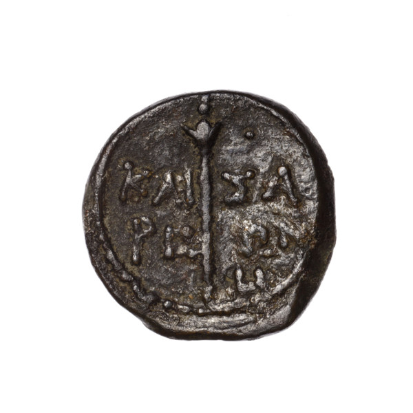 bronze coin, Pantikapaion (as Kaisarea), scepters, woman's head (iconographic), woman's head in