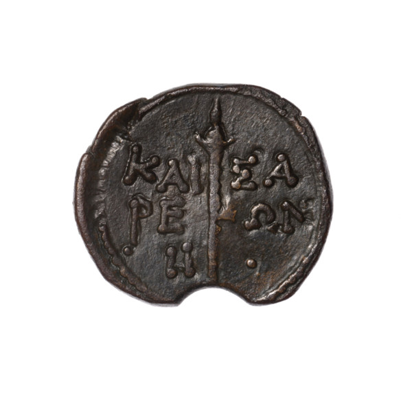 bronze coin, Pantikapaion (as Kaisarea); obverse: woman's head in kalathos and veil (Aphrodite