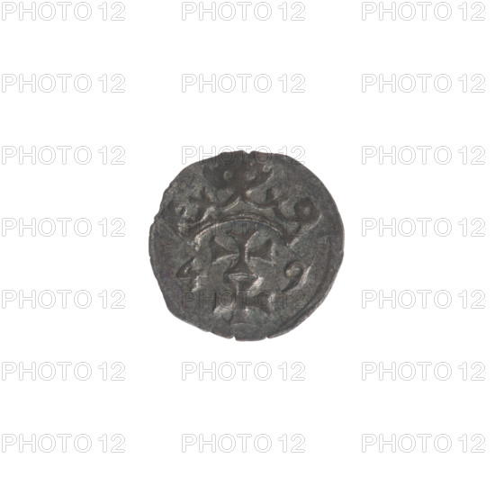 Gdansk denarius, Sigismund II Augustus (King of Poland; 1544–1572). Obverse: rim inscription, Eagle