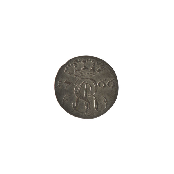 Gdansk szelag, Stanislaw August Poniatowski (king of Poland; 1764–1795). Obverse: under the crown,
