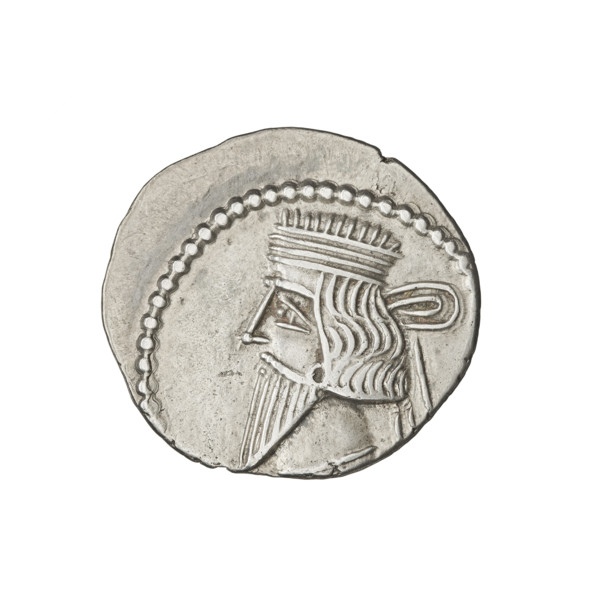 drachma, Vologases I (51–79). Obv.: bust of Vologases I left, wearing a diadem, with a long beard