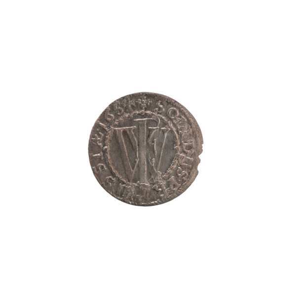 szelag; Obv. Prussian eagle, on its chest a monogram composed of the letters IC. On the rim,