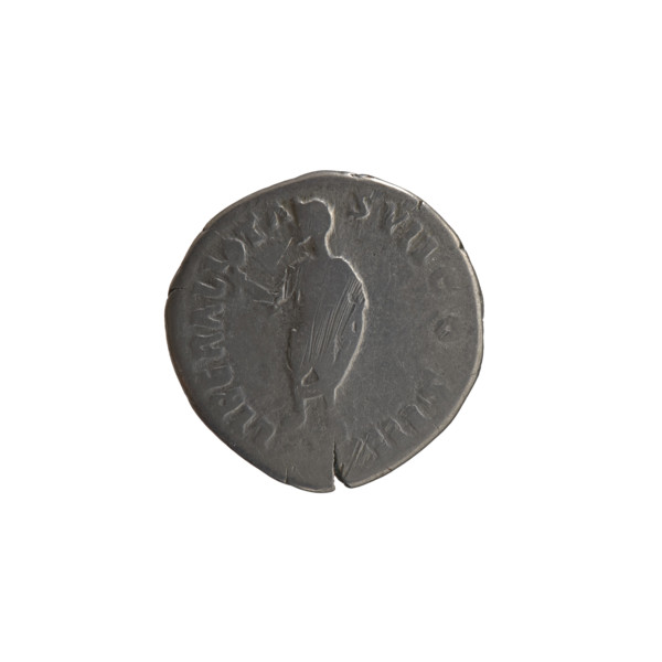 Denarius of Antoninus Pius (86–161; Roman emperor 138–161). Obverse: head of the emperor in a