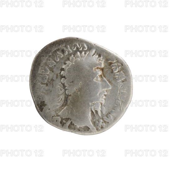 Denarius of Lucius Verus (130–169; Roman emperor 161–169). Obverse: Head of Lucius Verus in laurel