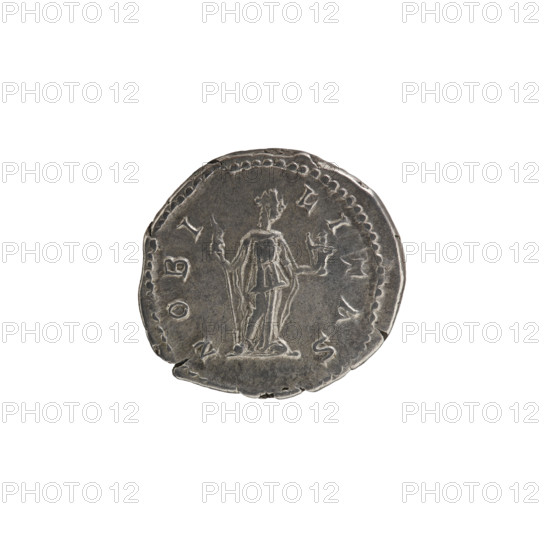 Denarius, Geta (189–212; Caesar 209–212). Obverse: Bust of Geta in drapery facing right; legend