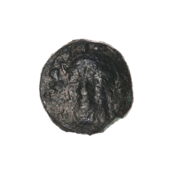 Triobol (subaerate?), Pantikapaion; obverse: head of a beardless Satyr in a willow wreath 3/4 to