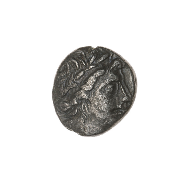 drachma, Pantikapaion, bow in a quiver (iconographic), head of Apollo (iconographic), Black Sea,