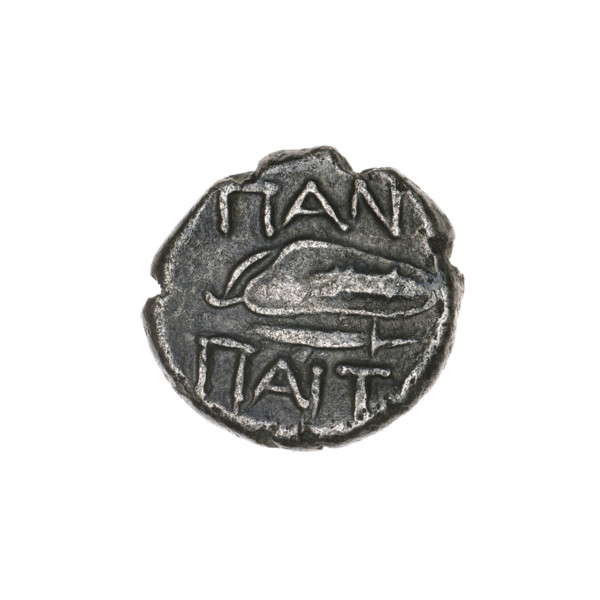 drachma, Pantikapaion, bow in a quiver (iconographic), head of Apollo (iconographic), Black Sea,