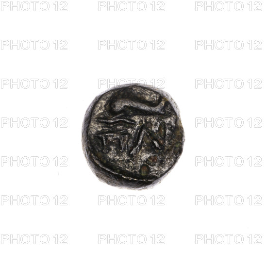 bronze coin, Pantikapaion, dolphins, head of Apollo (iconographic), Black Sea, Apollo (mythology),