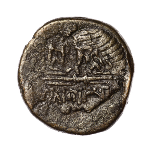 bronze coin, Pantikapaion; obverse: head of Apollo in a laurel wreath facing right; reverse: eagle