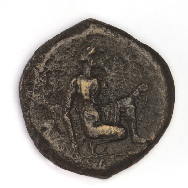 bronze coin, Chersonesos, Artemis kneeling, griffins, Artemis with a bow, eagle-headed griffin to