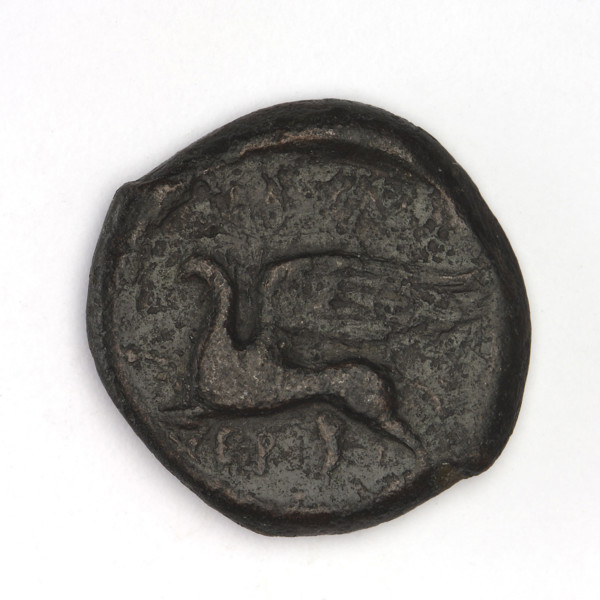 bronze coin, Chersonesos; depiction: Artemis (kneeling on right knee to the right, bow in left