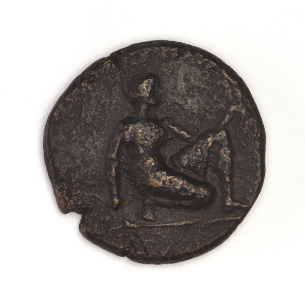 bronze coin, Chersonesos, griffins, kneeling Artemis, Artemis (mythology), Black Sea, Artemis with