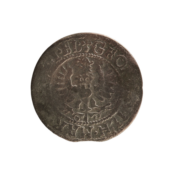 szelag; obverse: Prussian eagle with a crowned letter S on its chest; reverse: monogram composed of