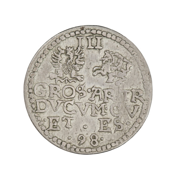 Trojak (with a bust of Wilhelm Kettler), Friedrich Kettler (Duke of Courland and Semigallia;
