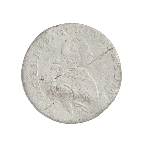 Trojak, Schmickert, Jan Fryderyk (fl. 1764–1765); obverse: in the border a male bust in armor