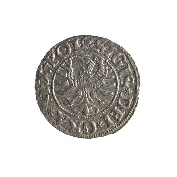 Gdansk szelag, Sigismund I the Old (King of Poland; 1506–1548); Polish coin (1532). Obverse: Eagle