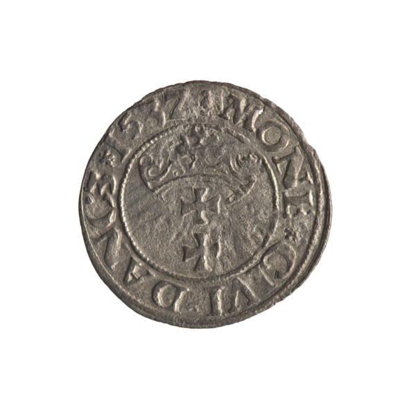 Gdansk szelag, Sigismund I the Old (King of Poland; 1506–1548); Polish coin; obverse: Eagle of