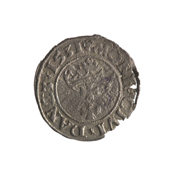 Gdansk szelag, Sigismund I the Old (King of Poland; 1506–1548). Polish coin (1531). Obverse: Eagle